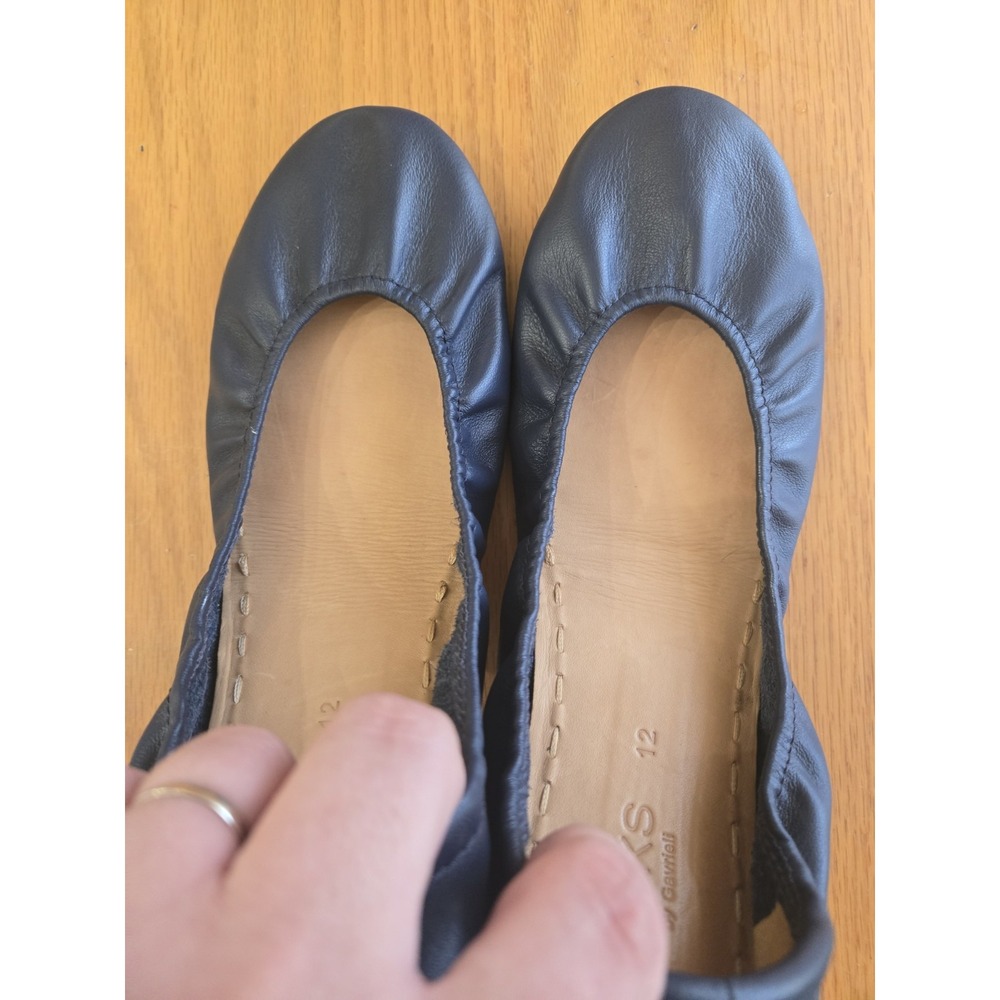 Tieks Cobalt Blue Leather Ballet Flats Shoes Size 12 Classic Foldable - Picture 3 of 7